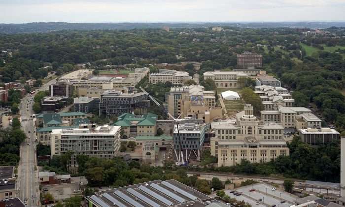 This is an aerial view of Carnegie Mellon University.