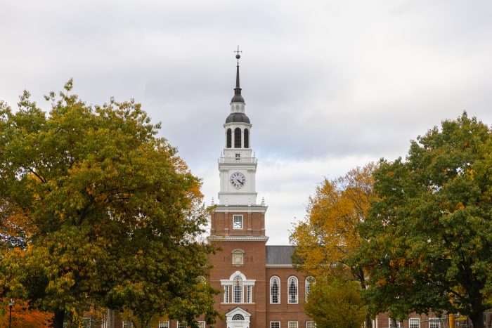 This is a view of Baker Tower at Dartmouth College.