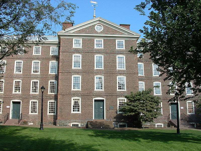 This is a brick colonial campus building.