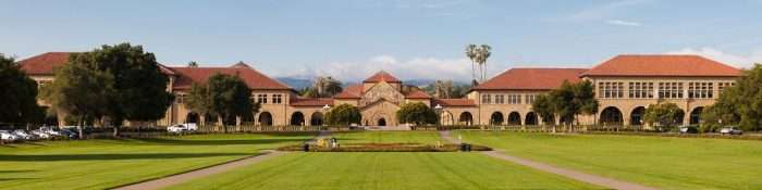 A panoramic shot of Stanford University.