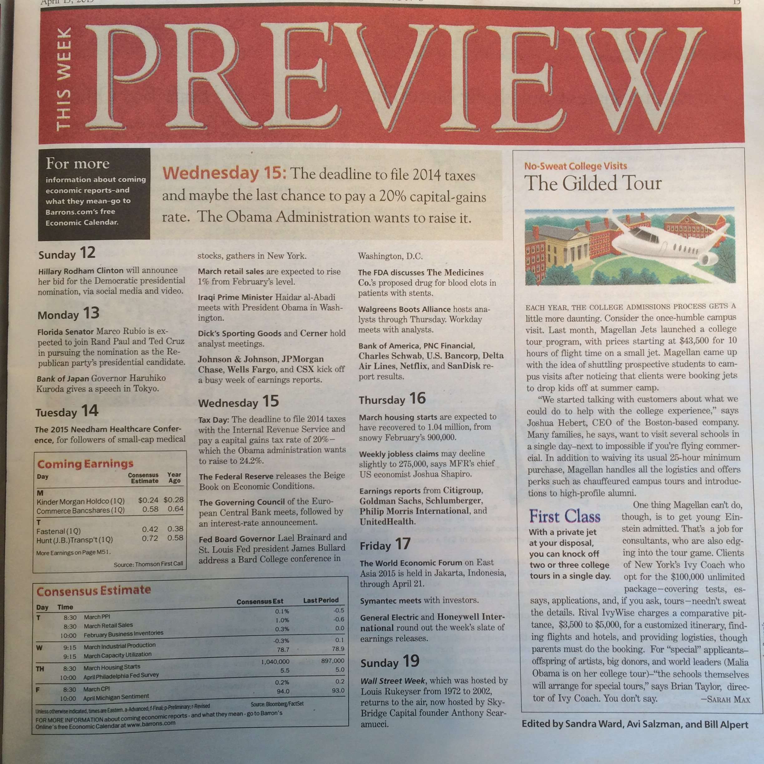 This is a photo of the front page of a student-run newspaper.