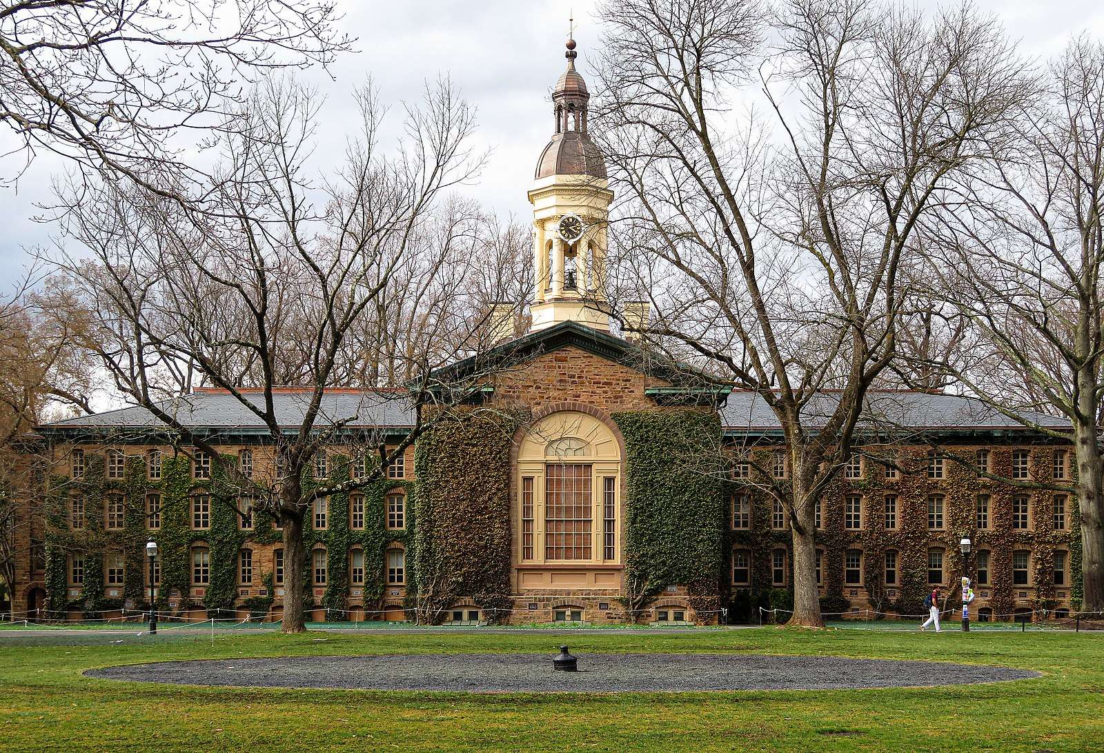 Ivy-covered Nassau Hall is featured at Princeton University.