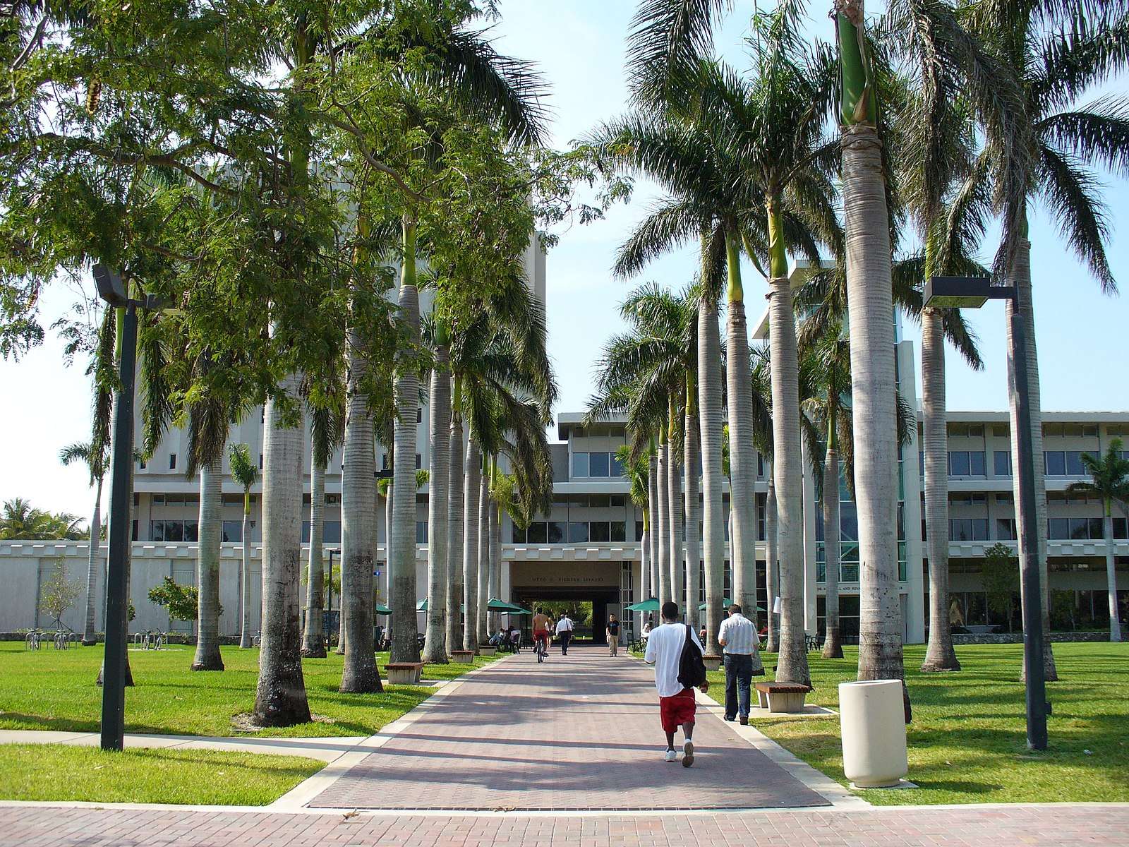 This is the walkway leading to the Otto G. Richter Library at UMiami.