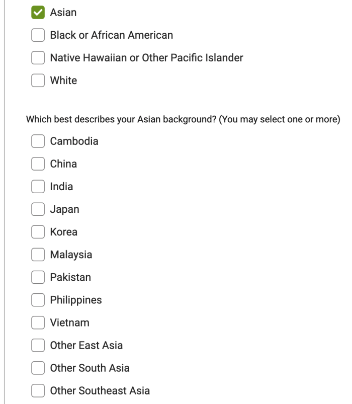 Common App Ethnicity Options