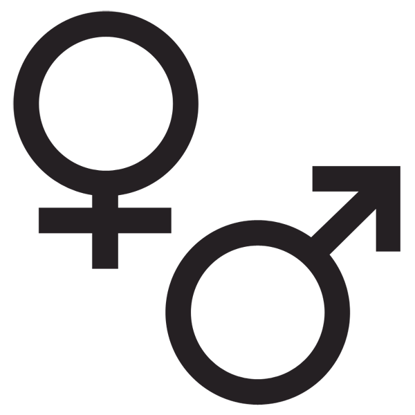 The male and female symbols are featured next to each other.